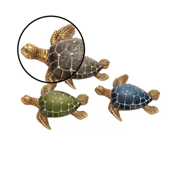 LITTON LANE 5 in. Polystone Sea Turtle Sculptures (Set of 3)