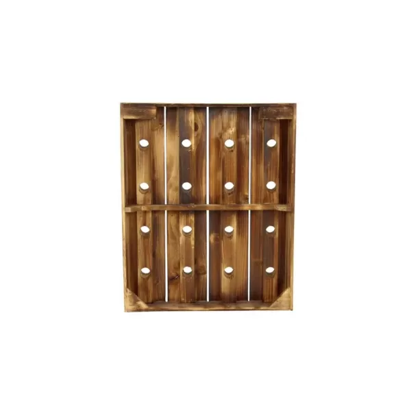 LITTON LANE 25 in. x 21 in. 16-Bottle Pegboard Rustic Reclaimed Wood Hanging Wine Rack