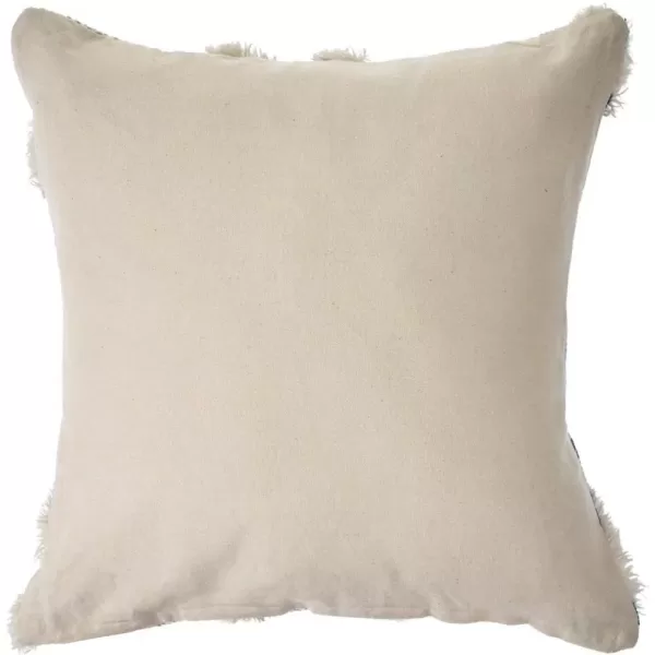 LR Home 20 in. x 20 in. Off White/Blue Tufted Winter Paradise Southwest Standard Throw Pillow