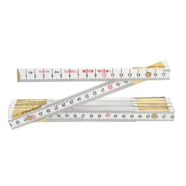 Lufkin 6 ft. x 5/8 in. Metric and English Wood Ruler Red End