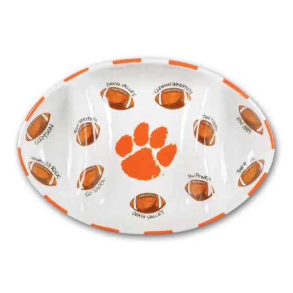 Magnolia Lane Clemson Ceramic Football Tailgating Platter