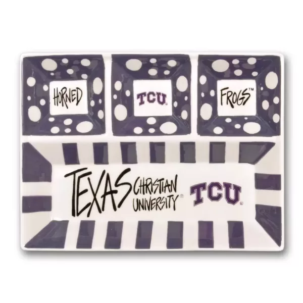 Magnolia Lane TCU Ceramic 4 Section Tailgating Serving Platter