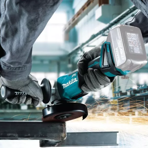 Makita 18-Volt LXT Brushless 4-1/2 in./5 in. Cut-Off/Angle Grinder with Electric Brake, BONUS 18-Volt LXT 5.0 Ah Battery