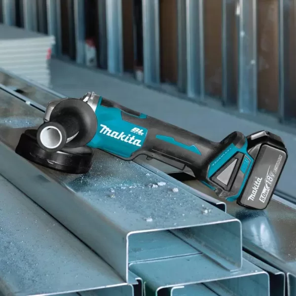 Makita 18- -Volt 5.0Ah LXT Lithium-Ion Brushless Cordless 4-1/2 in. /5 in. Paddle Switch Cut-Off/Angle Grinder Kit