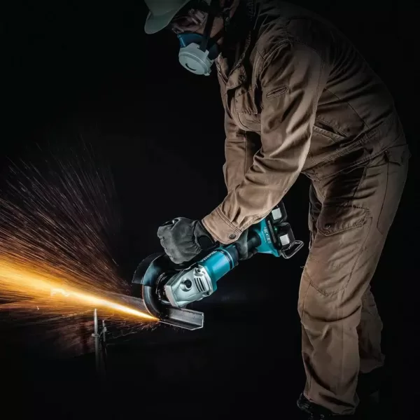 Makita 18V X2 LXT Brushless Cordless 7 in. Angle Grinder Kit 5.0Ah w/Bonus 7 in. Dust Extraction Shroud, 7 in. Diamond Wheel