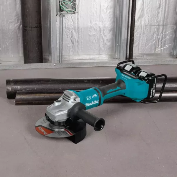 Makita 18V X2 LXT (36V) Brushless 7 in. Paddle Switch Cut-Off/Angle Grinder Kit 5.0Ah with bonus Hubbed Grinding Wheel, 10/pk