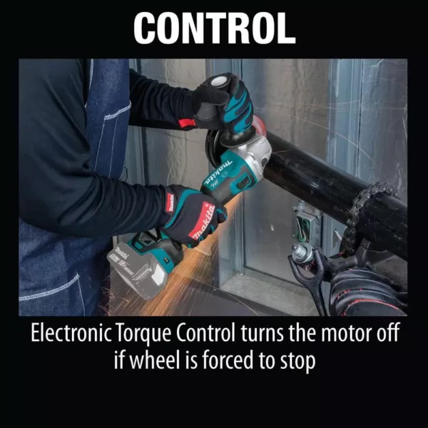 Makita 18-Volt LXT Brushless 4-1/2 in. / 5 in. Cordless Cut-Off/Angle Grinder with Electric Brake and AWS (Tool Only)