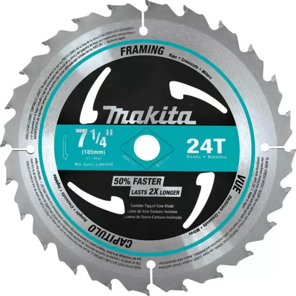 Makita 7-1/4 in. 24-Teeth Carbide-Tipped Framing Blade (10-Pack)