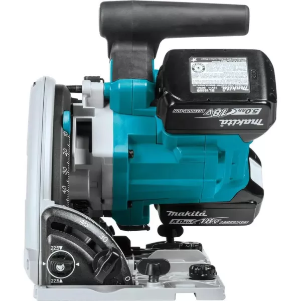 Makita 18-Volt X2 LXT Lithium-Ion (36-Volt) Brushless Cordless 6-1/2 in. Plunge Circular Saw w/ (2) Batteries 5.0Ah, 55T Blade