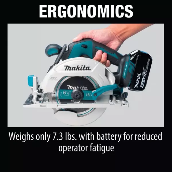 Makita 18-Volt 5.0Ah LXT Lithium-Ion Brushless Cordless 6-1/2 in. Circular Saw Kit