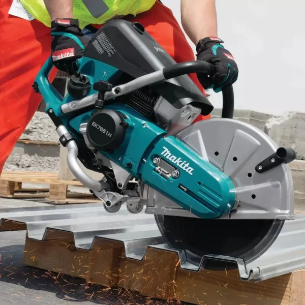 Makita 14 in. 76 cc 4-Stroke Engine Gas Saw with Bonus 1 in. AVT Rotary Hammer, SDS-Plus Bits with HEPA Dust Extractor