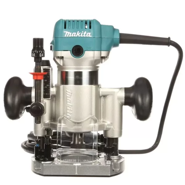 Makita 6.5 Amp 1-1/4 HP Corded Variable Speed Compact Router with 3 Bases (Plunge, Tilt, and Offset Base)