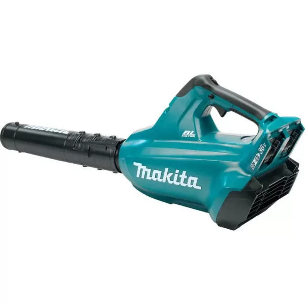 Makita 18-Volt X2 (36V) LXT 473 CFM 120 MPH Brushless Cordless Blower Kit with 4 Batteries (5.0Ah) with Flat End Nozzle, XBU02Z