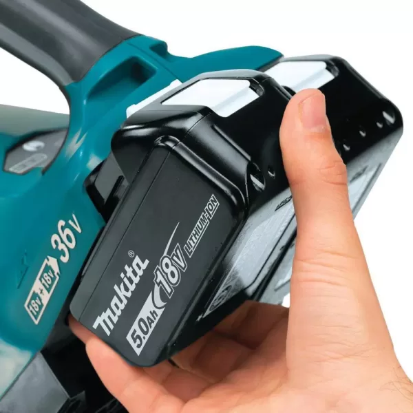 Makita 18-Volt X2 (36V) LXT 473 CFM 120 MPH Brushless Cordless Blower Kit with 4 Batteries (5.0Ah) with Flat End Nozzle, XBU02Z