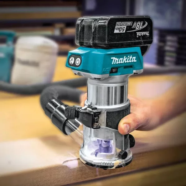 Makita 5.0 Ah 18-Volt LXT Lithium-Ion Brushless Cordless Compact Router Kit with Bonus Cordless Jig Saw