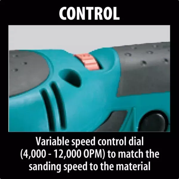 Makita 3 Amp 5 in. Corded Variable Speed Random Orbital Sander with Dust Bag