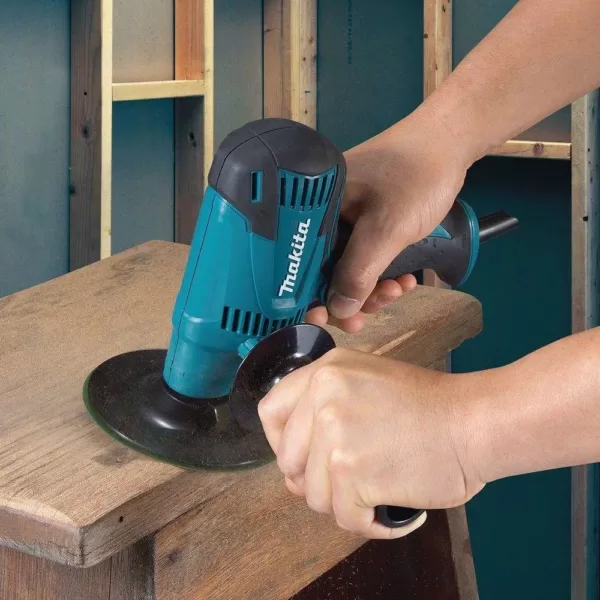 Makita 4.2 Amp 5 in. Corded Lightweight Compact Disc Sander with Disc, Pad, and Side Handle