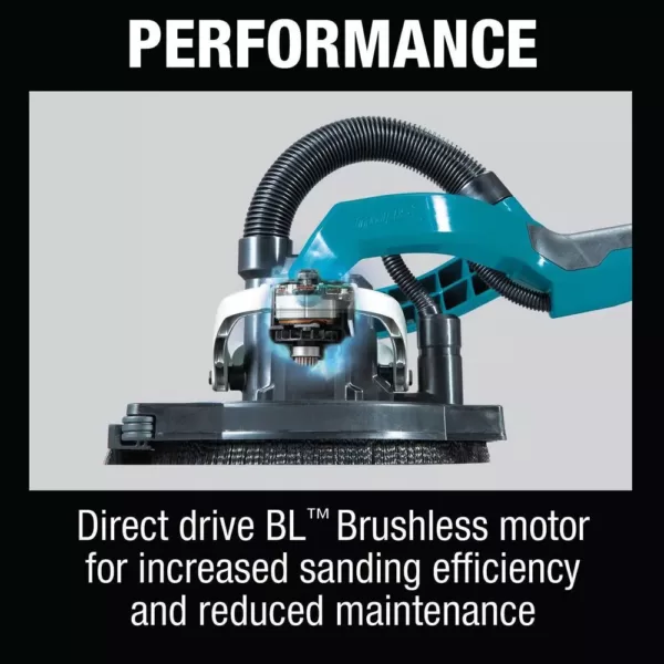 Makita 18-Volt LXT Lithium-Ion Brushless Cordless 9 in. Drywall Sander, AWS Capable with bonus 18-Volt LXT Battery Pack 5.0Ah