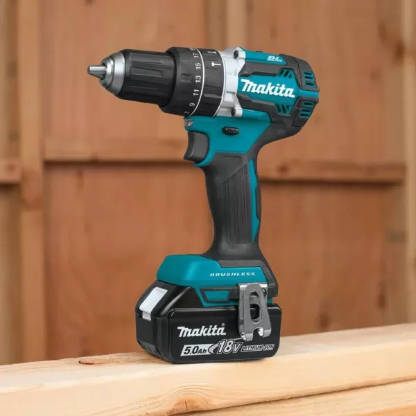 Makita 18-Volt 5.0 Ah LXT Lithium-Ion Compact Brushless Cordless 1/2 in. Hammer Driver-Drill Kit