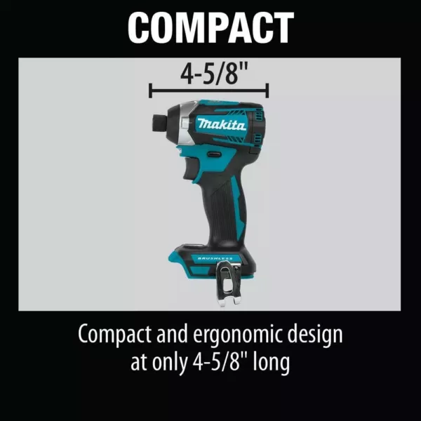 Makita 18-Volt LXT Lithium-Ion Brushless 1/4 in. Cordless Quick-Shift Mode 3-Speed Impact Driver (Tool Only)