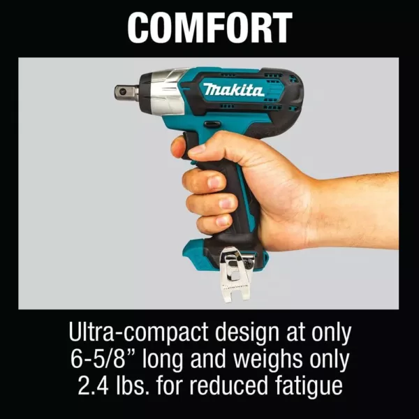 Makita 12-Volt max CXT Lithium-Ion Cordless 1/2 in. Sq. Drive Impact Wrench, Tool Only