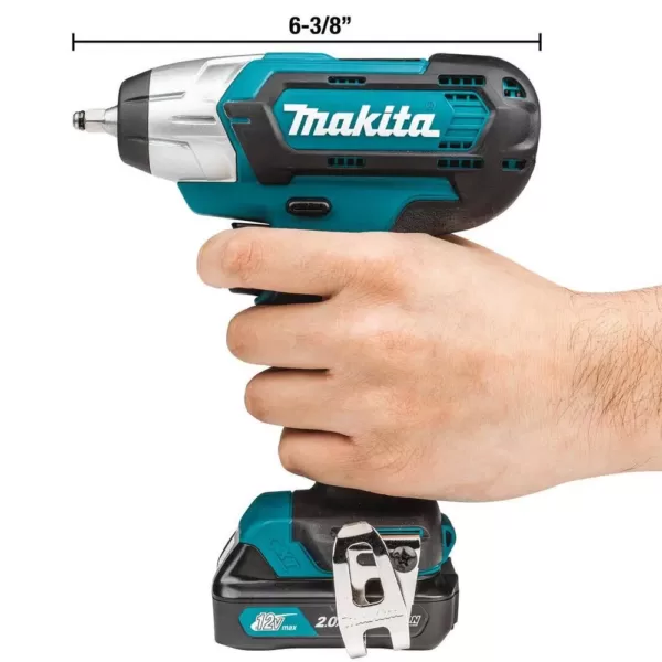 Makita 12-Volt MAX 2.0 Ah CXT Lithium-Ion Cordless 1/4 sq. in. Drive Impact Wrench Kit