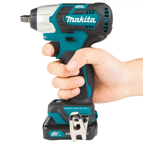 Makita 12-Volt MAX CXT Lithium-Ion Brushless Cordless 3/8 in. sq. Drive Impact Wrench Kit (2.0 Ah)