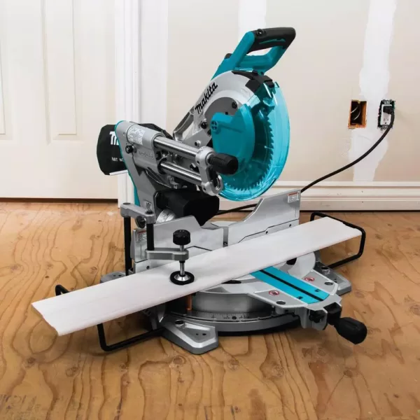 Makita 15 Amp 10 in. Dual Bevel Sliding Compound Miter Saw with Laser with Bonus Pneumatic 2 in. 18-Gauge Brad Nailer