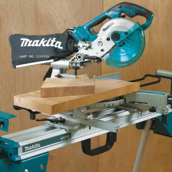 Makita 12 in. Dual-Bevel Sliding Compound Miter Saw with Laser with bonus Compact Folding Miter Saw Stand