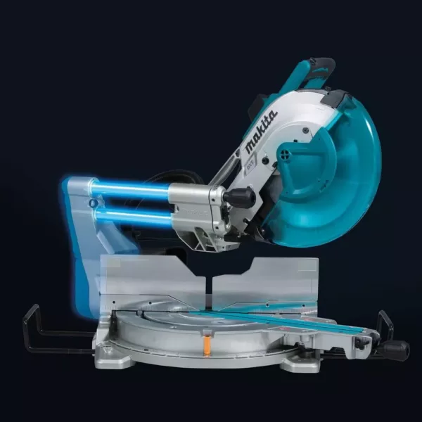 Makita 15 Amp 12 in. Dual-Bevel Sliding Compound Miter Saw with Laser and Stand