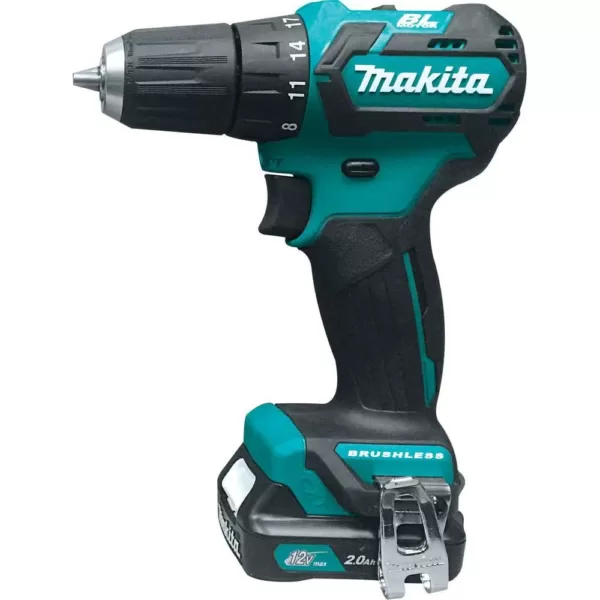 Makita 12-Volt Max CXT Lithium-Ion 3/8 in. Brushless Cordless Driver Drill Kit with (2) Batteries (2.0 Ah), Charger, Hard Case