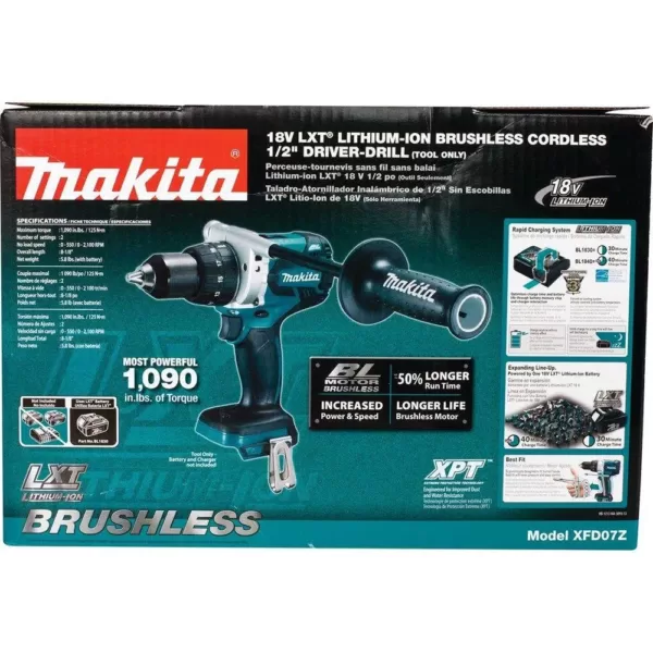 Makita 18-Volt LXT Lithium-Ion Brushless 1/2 in. Cordless Driver/Drill (Tool-Only)