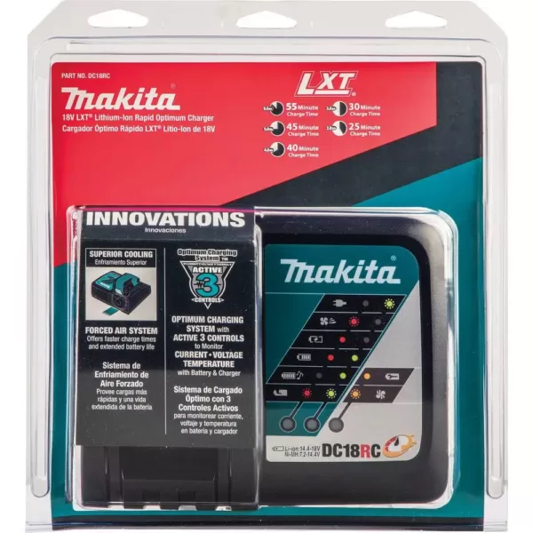 Makita 18-Volt LXT Lithium-Ion 4.0 Ah Battery and Rapid Optimum Charger Starter Pack