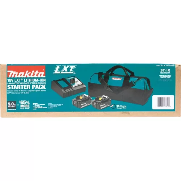 Makita 18-Volt LXT Lithium-Ion Battery and Rapid Optimum Charger Starter Pack (5.0Ah)