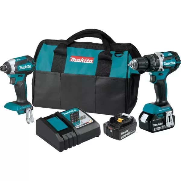 Makita 18V LXT Li-Ion 1 in. Brushless SDS-Plus Rotary Hammer Drill Kit 5.0Ah with bonus 18V LXT Brushless 2-Pc. Combo Kit 5.0Ah