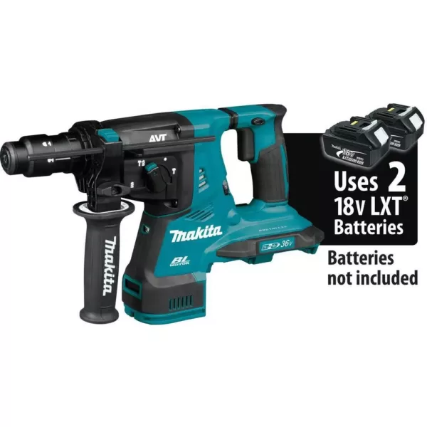 Makita 18-Volt X2 LXT 36-Volt 1-1/8 in. Brushless Cordless Rotary Hammer, Accepts SDS-Plus Bits, AFT, AWS Capable, (Tool-Only)