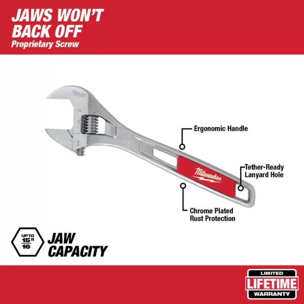 Milwaukee 6 in. and 10 in. Adjustable Wrench (2-Pack)