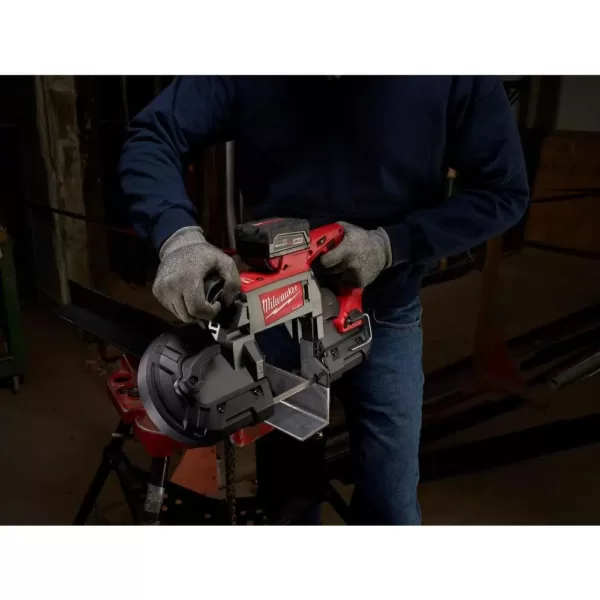 Milwaukee M18 FUEL 18-Volt 4-1/2 in./5 in. Lithium-Ion Brushless Cordless Grinder with Paddle Switch with Bandsaw and Batteries