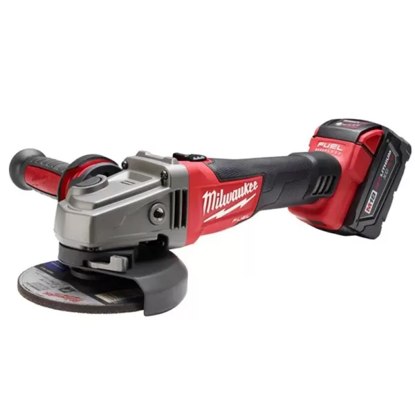 Milwaukee M18 FUEL 18-Volt Lithium-Ion Brushless Cordless 4-1/2 in./5 in. Grinder with Slide Switch Kit with Two 5.0Ah Batteries