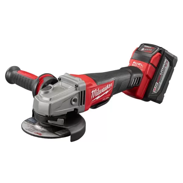 Milwaukee M18 FUEL 18-Volt Lithium-Ion Brushless Cordless 4-1/2 in./5 in. Grinder, Slide Switch Lock-On Kit W/(2) 9.0Ah Batteries