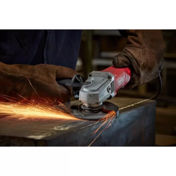 Milwaukee 11 Amp Corded 4-1/2 in. Small Angle Grinder with Lock-On Paddle Switch