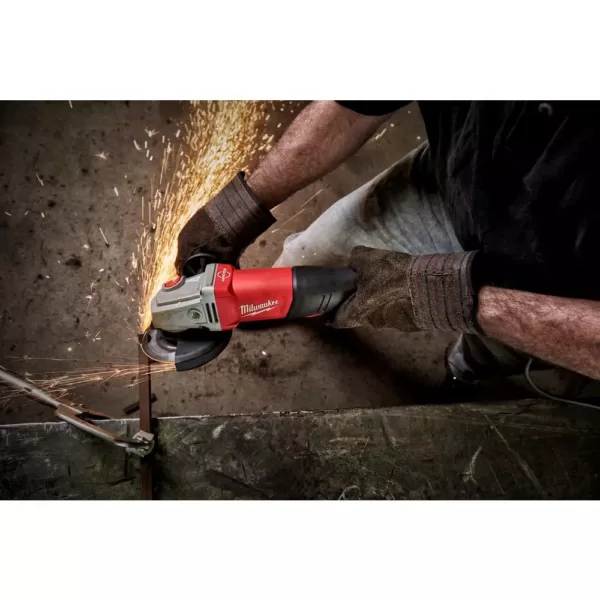 Milwaukee 11 Amp Corded 4-1/2 in. or 5 in. Braking Small Angle Grinder Paddle with No-Lock