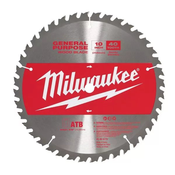 Milwaukee 10 in. x 40 Teeth General Purpose Cutting Circular Saw Blade