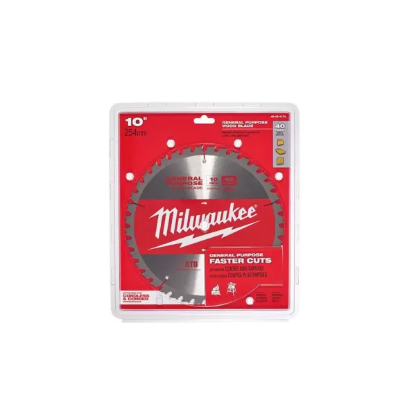 Milwaukee 10 in. x 40 Teeth General Purpose Cutting Circular Saw Blade