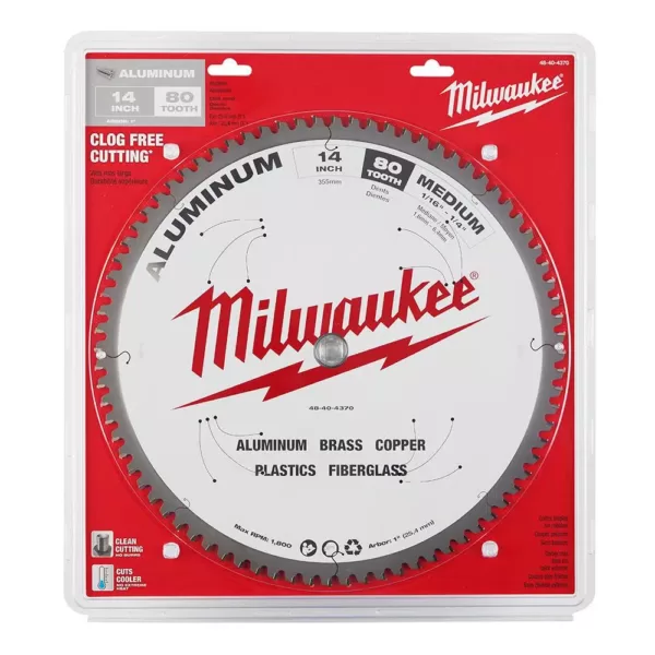 Milwaukee 14 in. x 80 Carbide Teeth Aluminum Cutting Circular Saw Blade