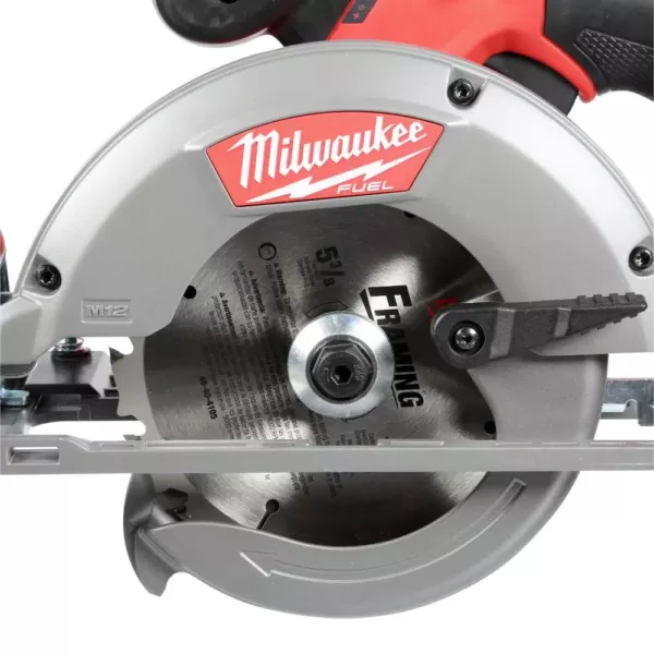 Milwaukee M12 FUEL 12-Volt Lithium-Ion Brushless 5-3/8 in. Cordless Circular Saw with 4.0 Ah M12 Battery