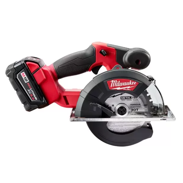 Milwaukee M18 FUEL 18-Volt Lithium-Ion Brushless Cordless Metal Cutting 5-3/8 in. Circular Saw Kit w/ Two 5.0Ah Batteries, Charger