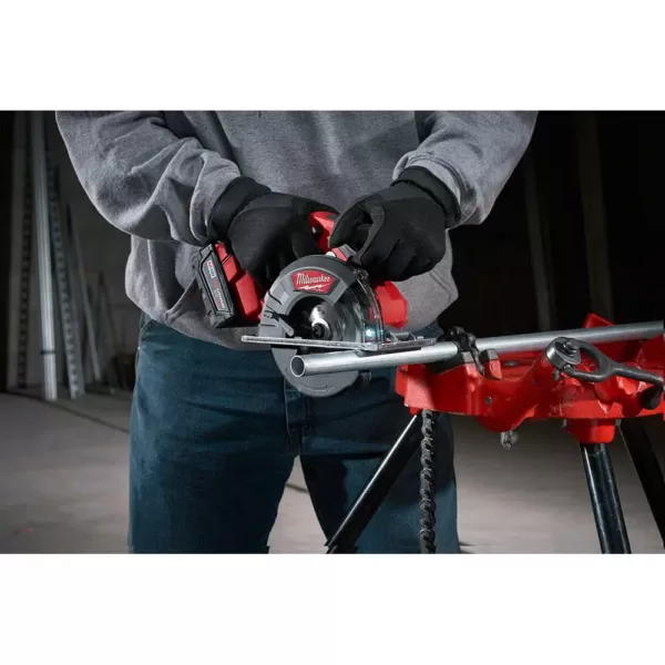 Milwaukee M18 FUEL 18-Volt Lithium-Ion Brushless Cordless 5-3/8 in. Metal Saw Kit with Extra Metal Cutting Blade