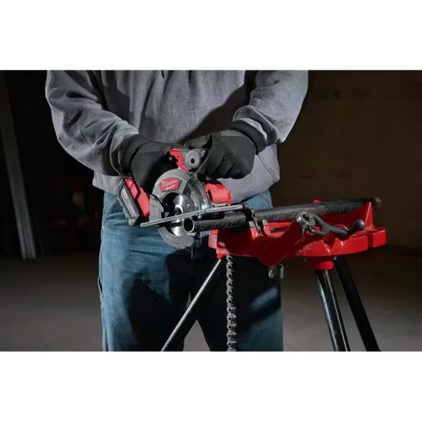 Milwaukee M18 FUEL 18-Volt Lithium-Ion Brushless Cordless Metal Cutting 5-3/8 in. Circular Saw Kit w/ Two 5.0Ah Batteries, Charger