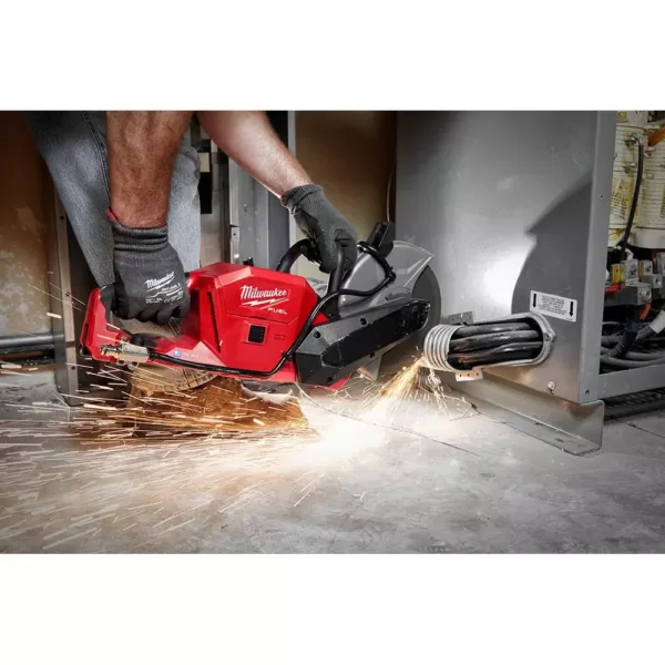 Milwaukee M18 FUEL ONE-KEY 18-Volt Lithium-Ion Brushless Cordless 9 in. Cut Off Saw Kit W/ (2) 12.0Ah Batteries & Rapid Charger